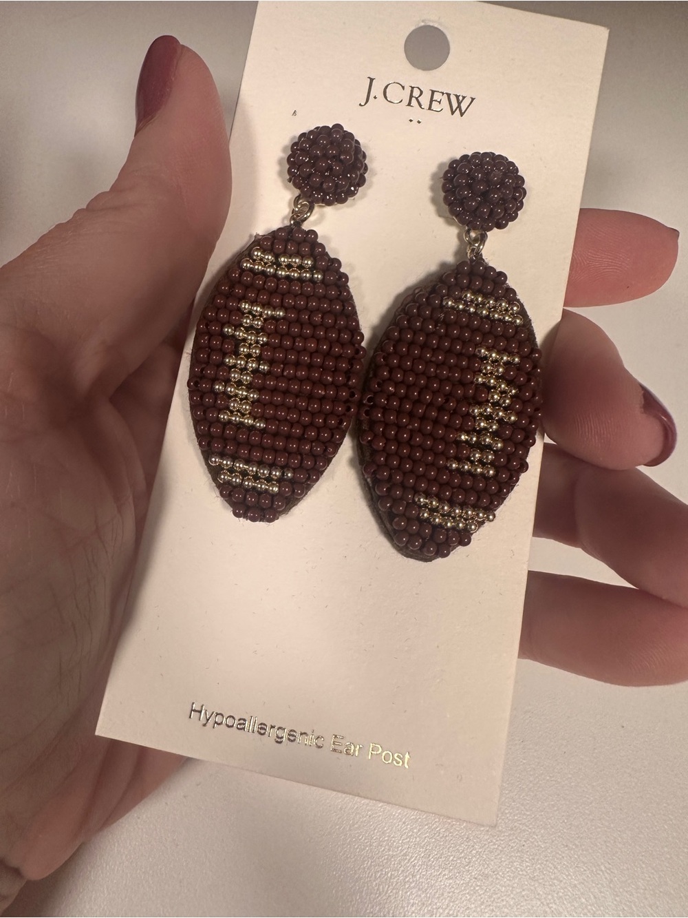 J.Crew Brown Beaded Drop Earrings 🏈